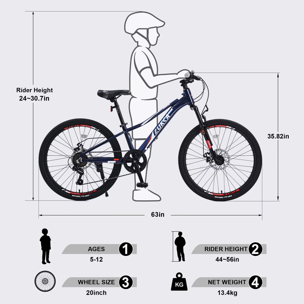 24 in 7-Speed Aluminum Mountain Bike with Double Disc Brake L82792