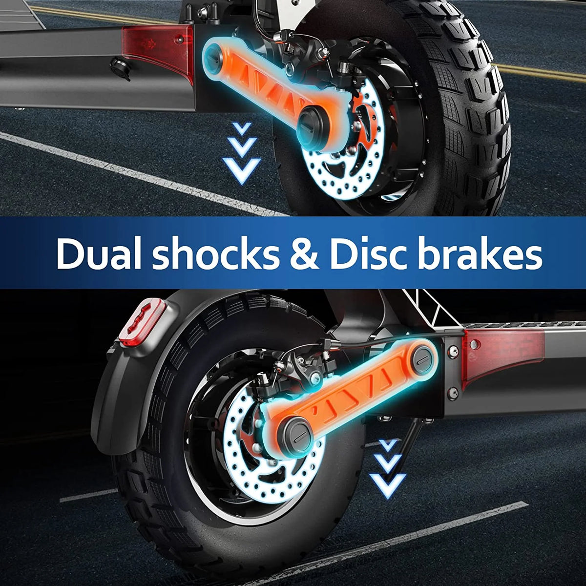 Dual Motor Electric Scooter, 2000W Up to 37 MPH & 50 Miles, 10 Off-Road Tires N283