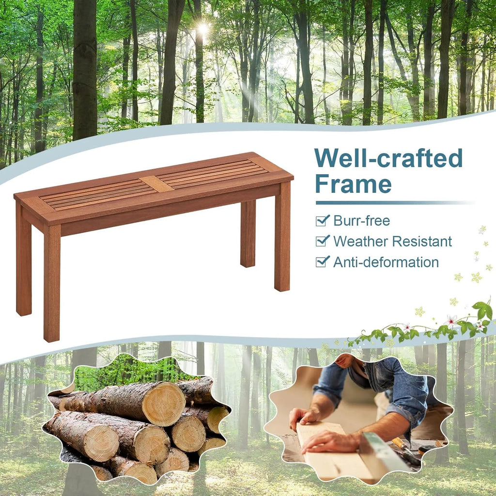 Weather Resistant Solid Wood 2 Seater Outdoor Bench S343