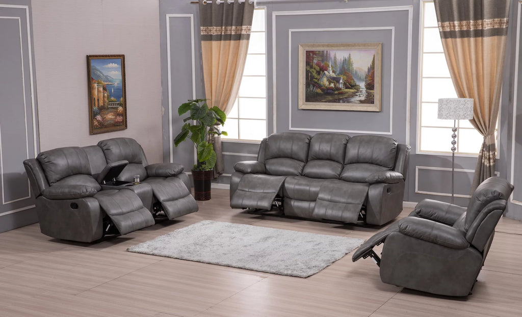Bonded Leather Reclining Sofa 3 Piece Set D680306