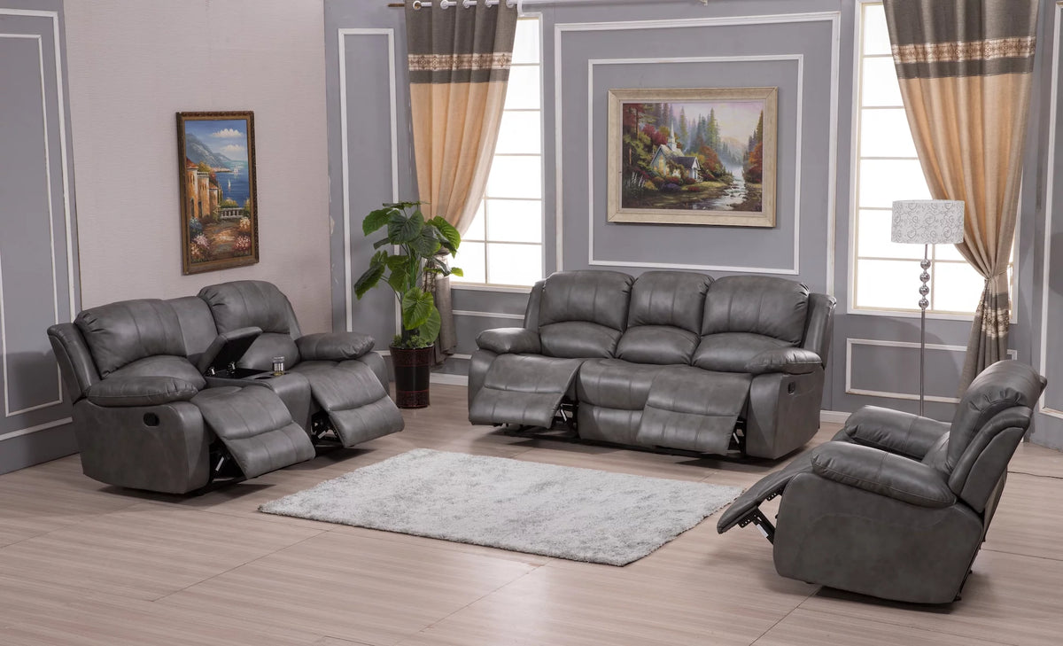 Bonded Leather Reclining Sofa 3 Piece Set D680306
