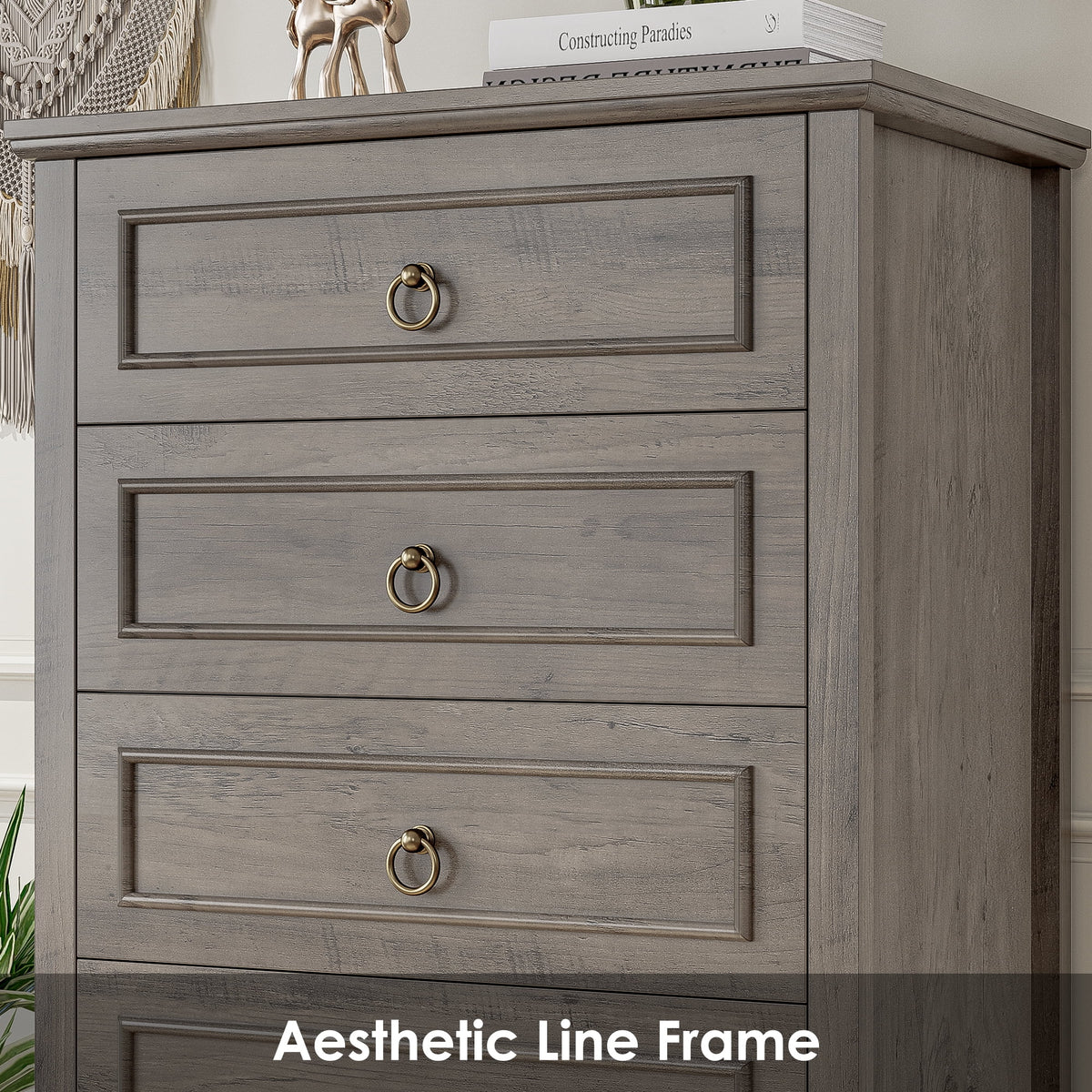 White 6 Drawer Tall Wood Dresser W472185