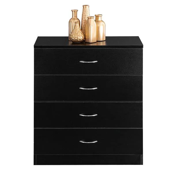 Black 4 Drawer Bedside Table G72321