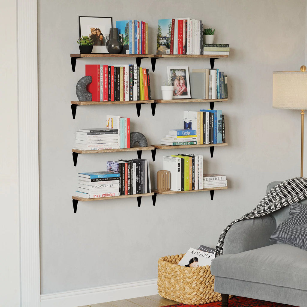 Set of 8 Black Floating Shelves X669