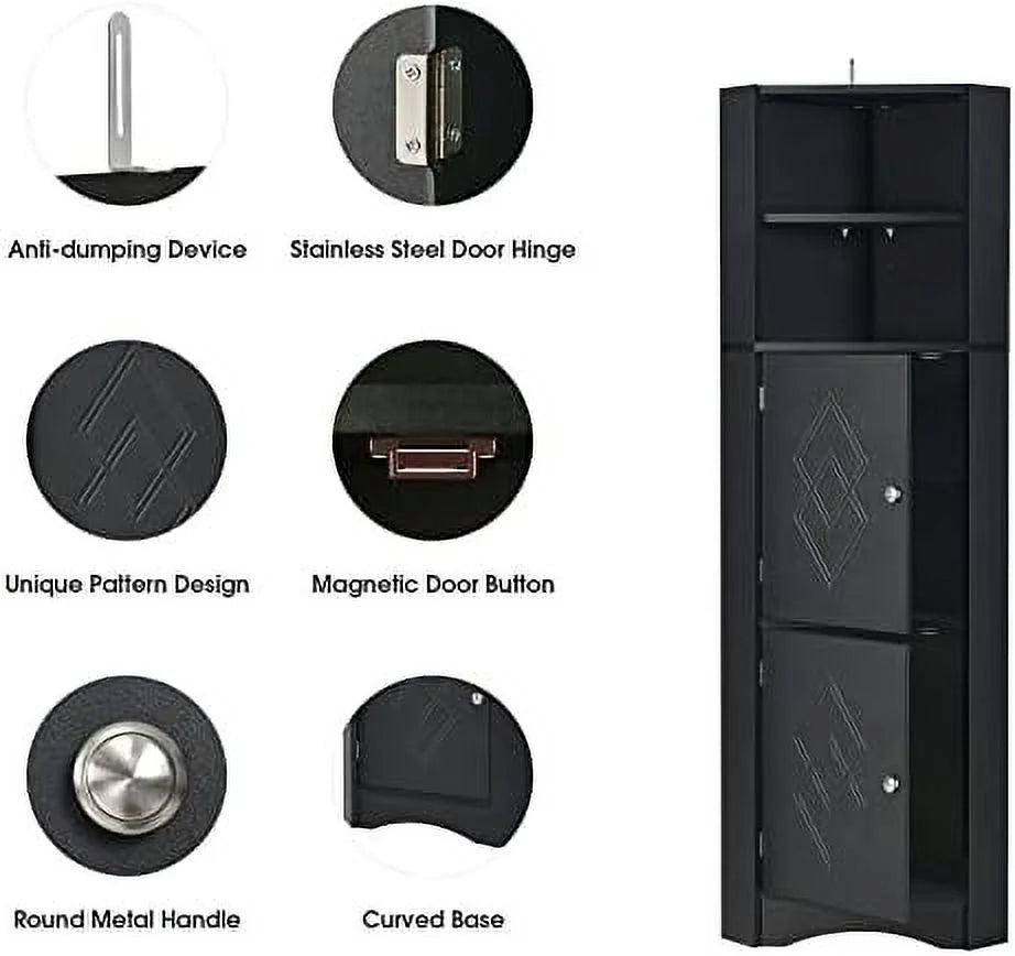 White 3 Drawer MDF Corner Cabinet N6999