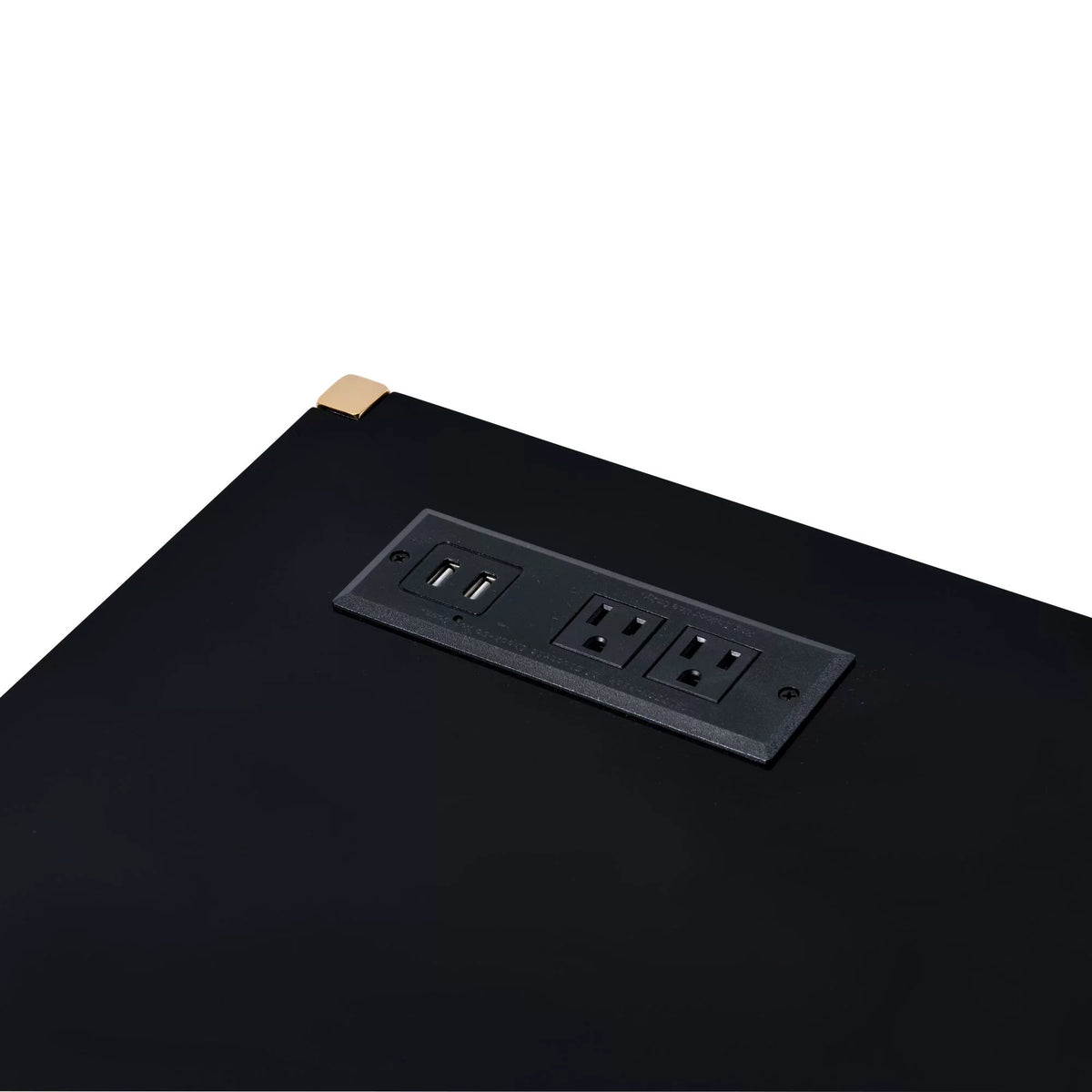 Black & Gold Writing Desk with USB Port R5851