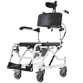 Aluminum Recliner Commode Rolling Chair with Headrest Y91342