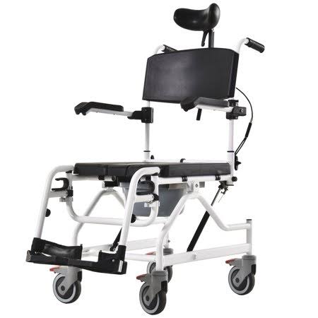 Aluminum Recliner Commode Rolling Chair with Headrest Y91342