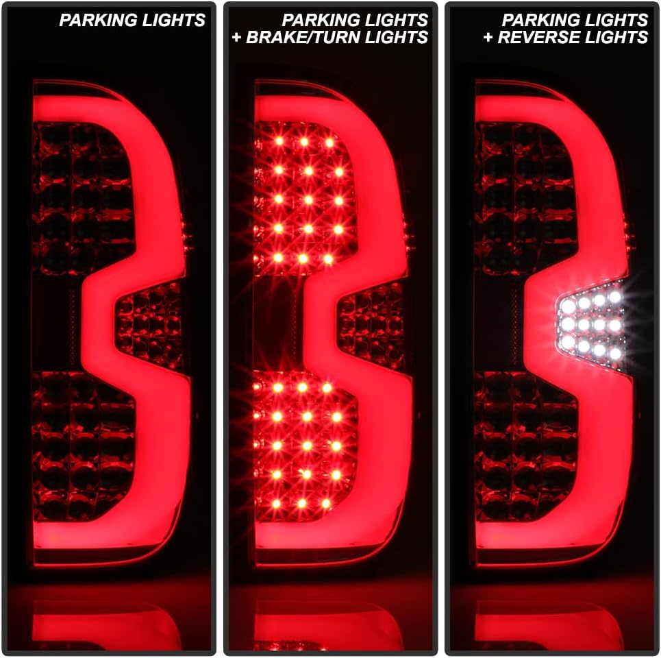 Chrome Full LED Tail Lights Pair Set Left+Right Q516