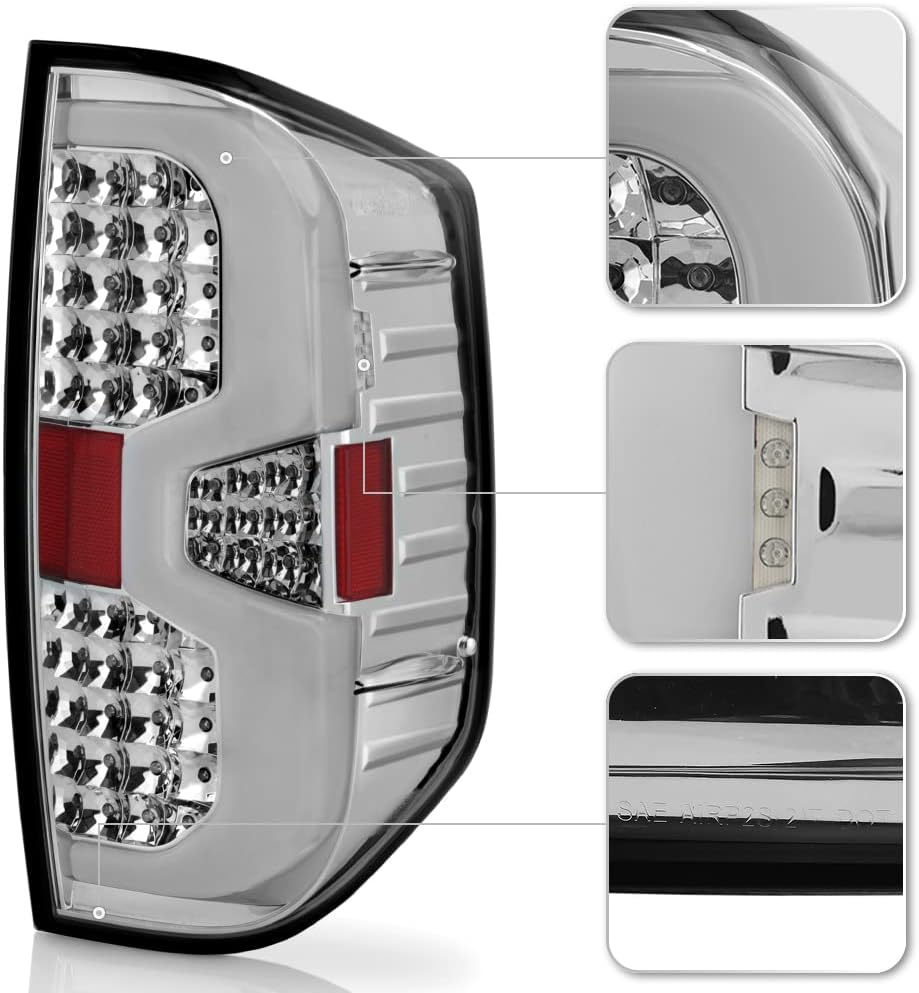 Chrome Full LED Tail Lights Pair Set Left+Right Q516