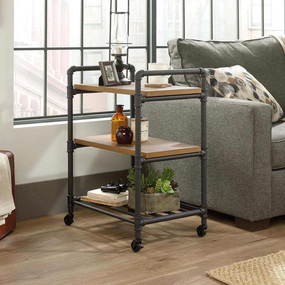 Multi-Purpose Cart Checked Oak Finish A9607