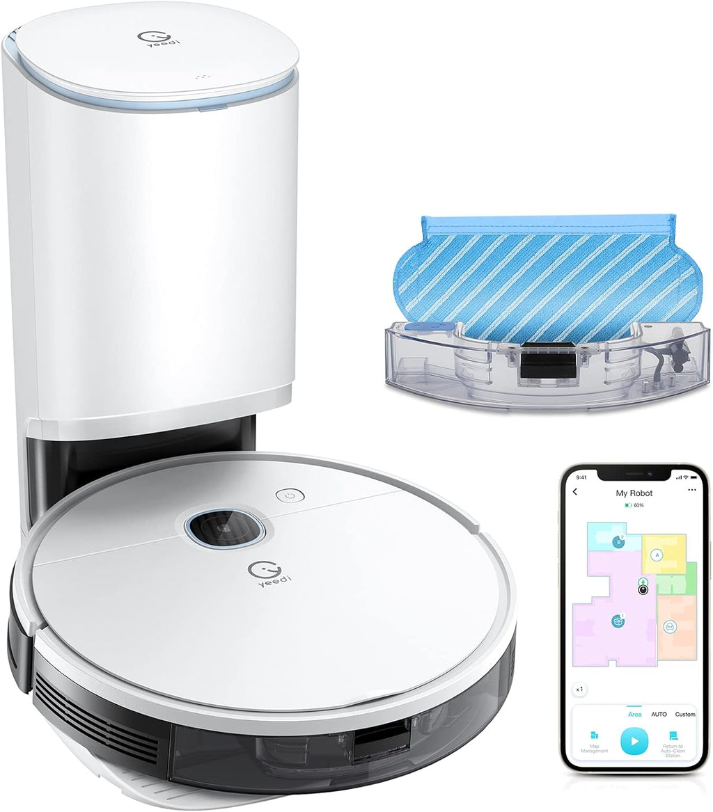 Robot Vacuum and Mop, Self-Emptying 3 in 1, 3000Pa Suction R7416