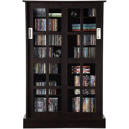 Adjustable Media Cabinet with Sliding Glass Doors T891257