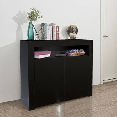 White High Gloss Sideboard Storage Cabinet with LED Light Z649324