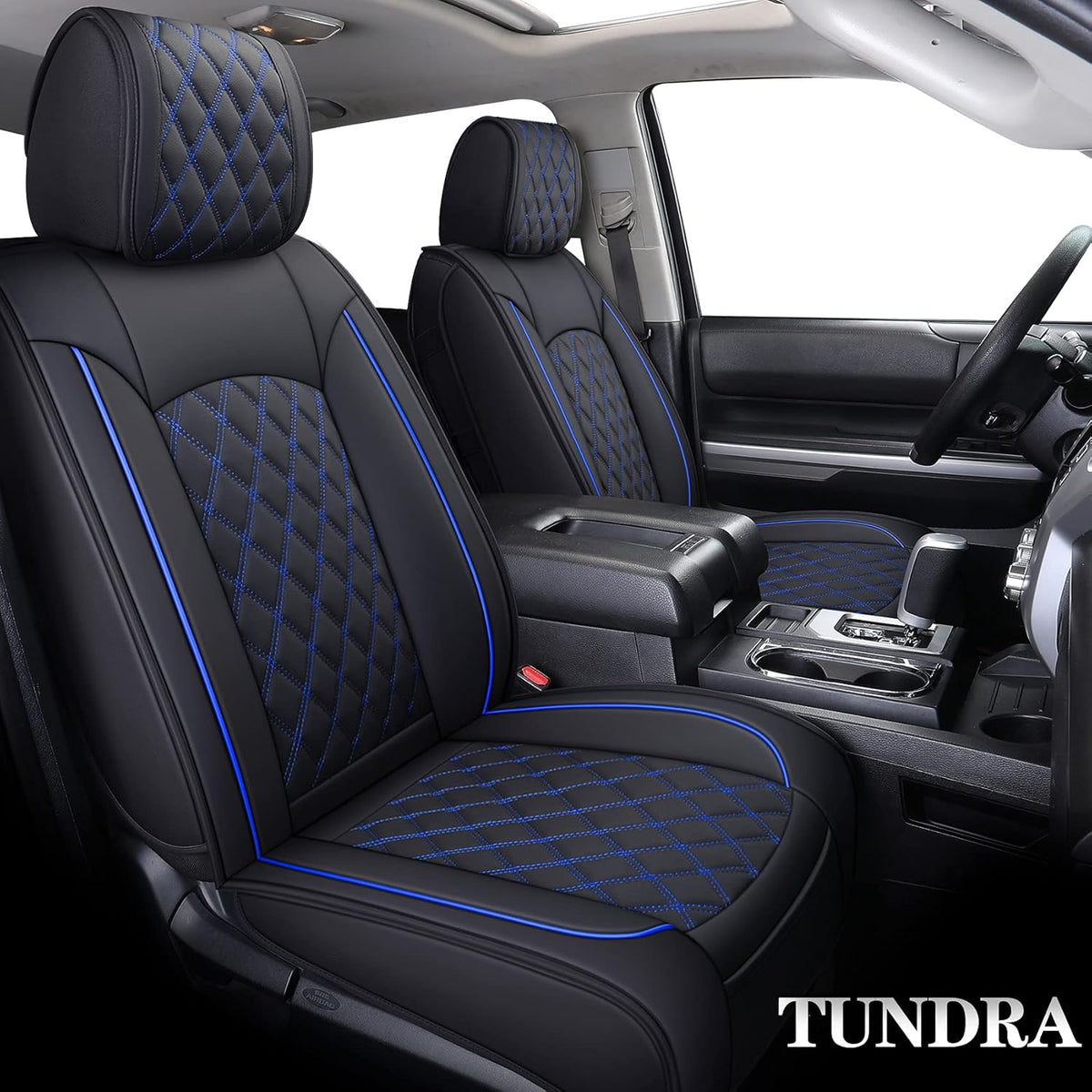 Waterproof Faux Leather Full Seat Covers 5 PCS Full Set Black-Red G44932