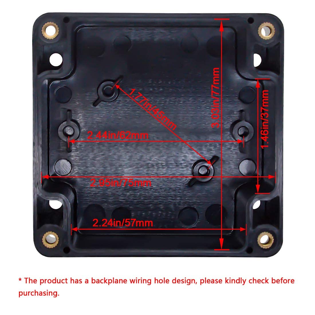 ABS Plastic Electrical Project Box Black 4.5 x 3.5 x 2.1 inch S5156