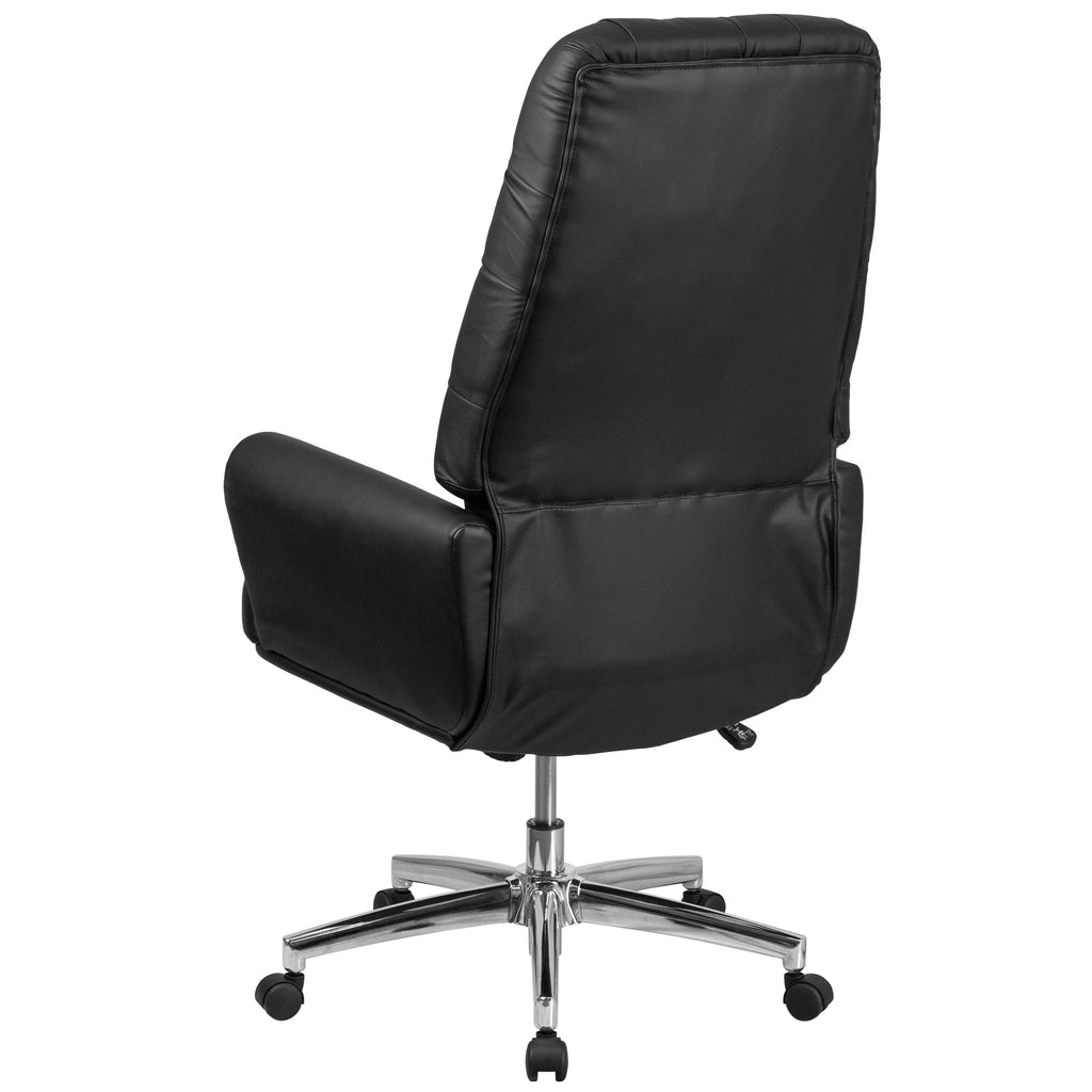 Black Tufted Bonded Leather Executive Swivel Chair with Arms P869026