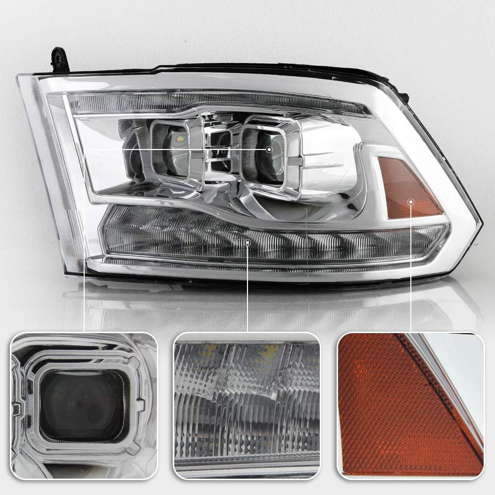 Chrome Housing LED Projector Headlights Assembly X2203
