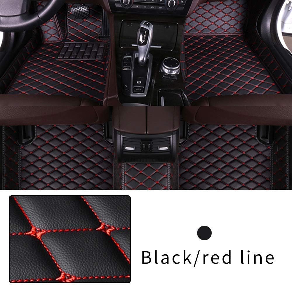 Black Beige Leather Car Floor Mat C24155