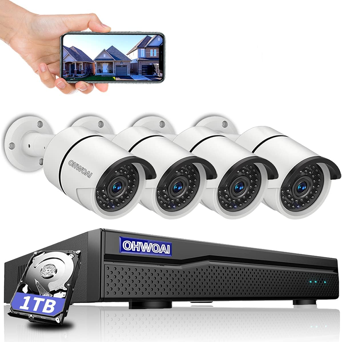 8 Channel POE Security Camera System with 1TB HDD U302850