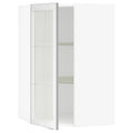 Corner Wall Cabinet with Glass Door, White Frosted Glass T801830
