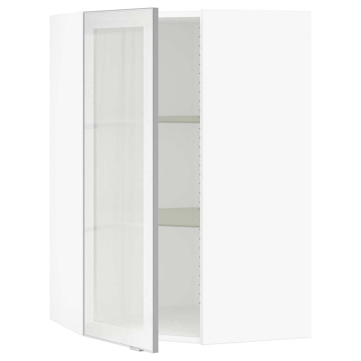 Corner Wall Cabinet with Glass Door, White Frosted Glass T801830