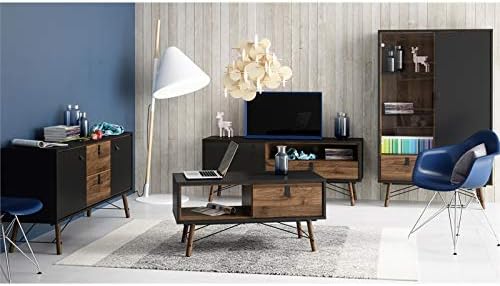 Black Matte Walnut 1 Glass Door China Cabinet K809