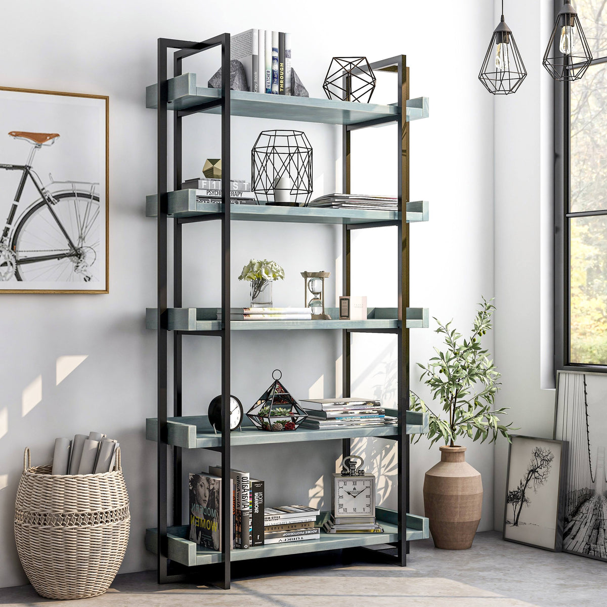 Antique White Bookshelf Y264