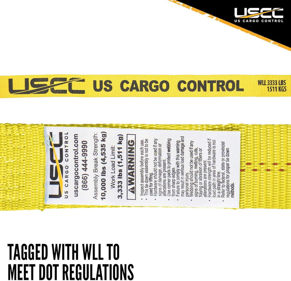 2 Inch x 30 Foot Ratchet Straps with Chain Extension 4 Pack X741