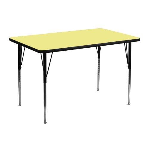 Yellow Rectangular Thermal Laminate Activity Table O626185