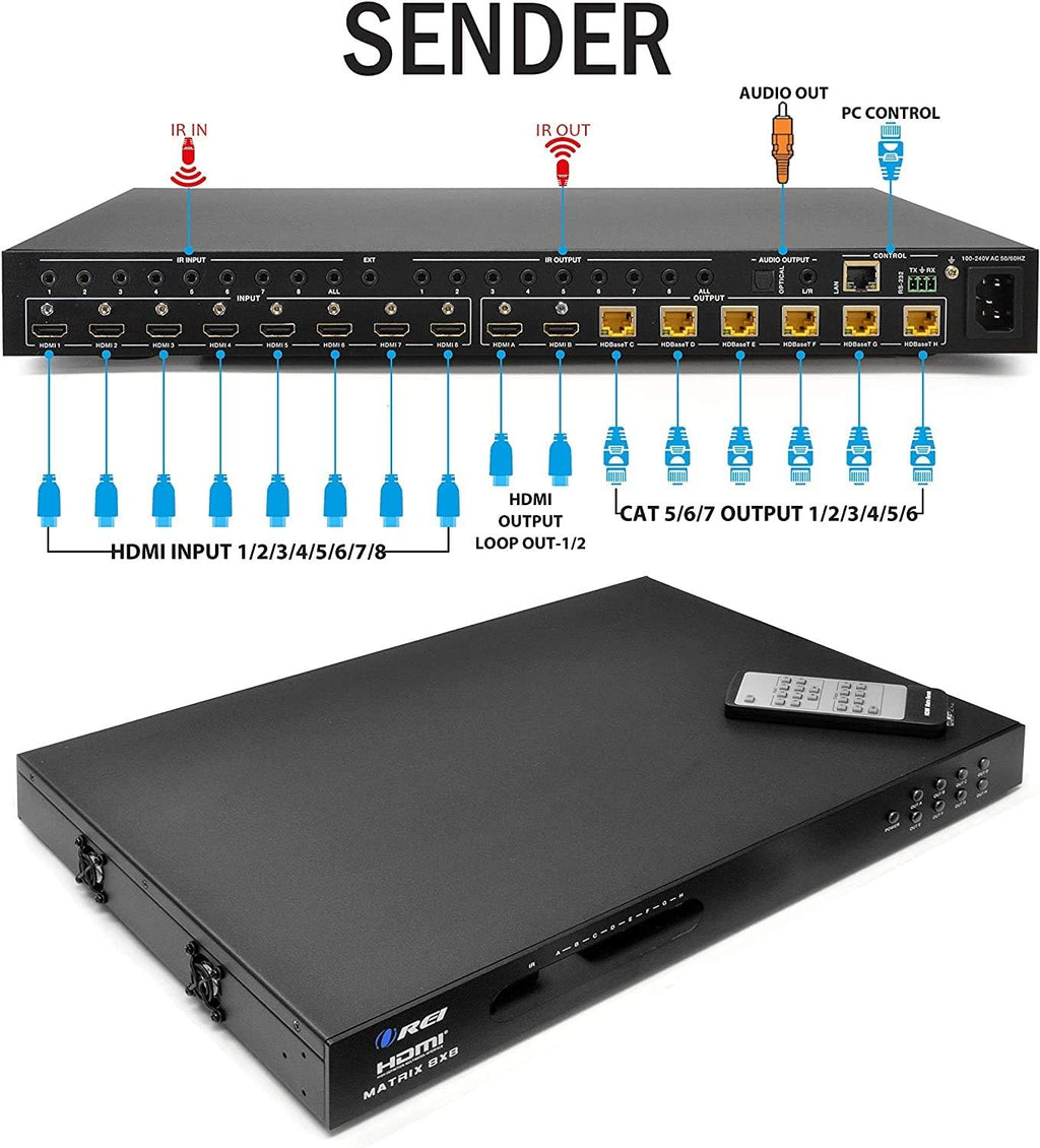 8X8 4K HDMI Matrix Switcher Extender X604370