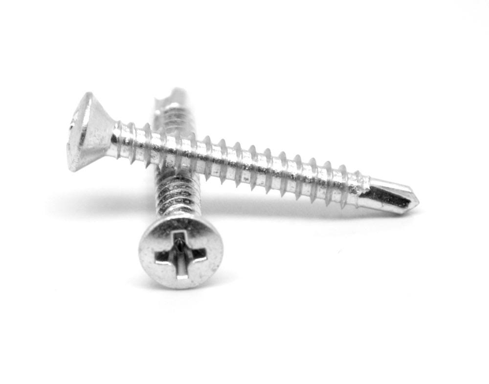 #10-16 x 1 3/4 Self Drilling Screw Phillips Oval Head Zinc Plated S7989