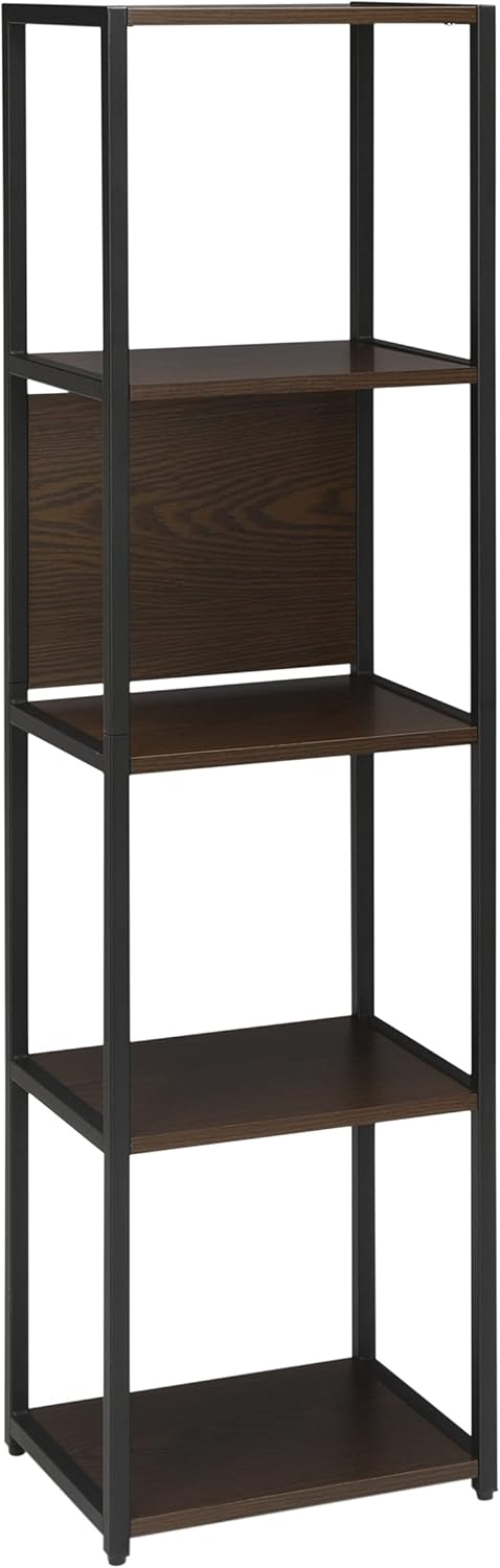 5 Shelf Black/Gray Bookcase V432