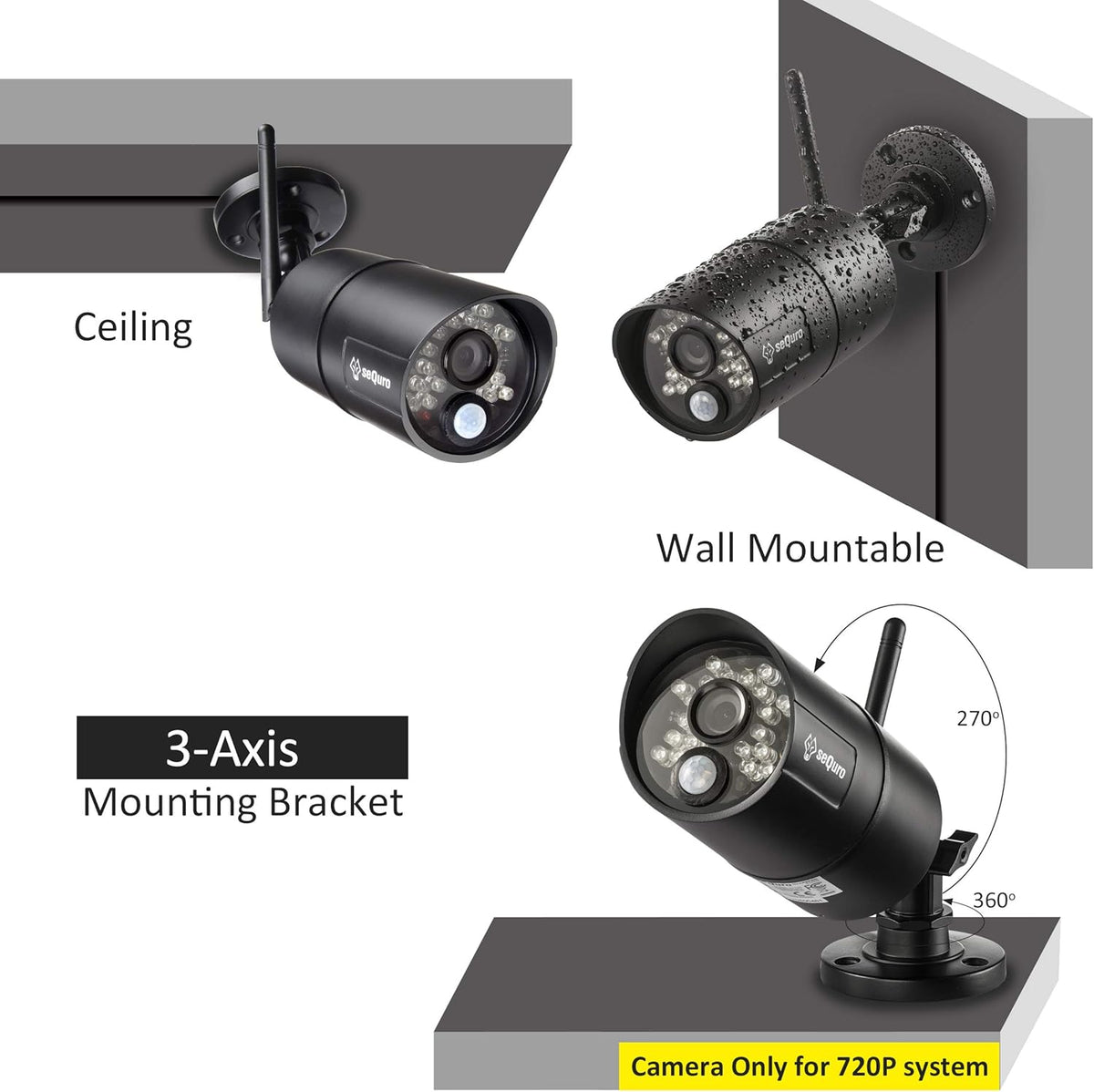 Black Weatherproof IP66 Bullet Camera V52480