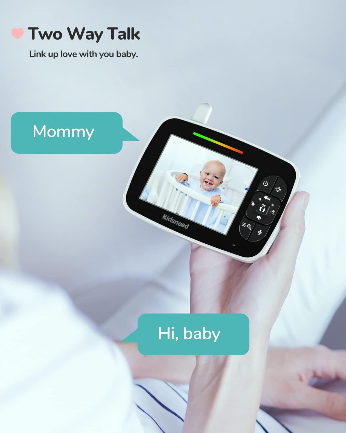 Video Baby Monitor with Pan-Tilt-Zoom Camera and Night Vision B806