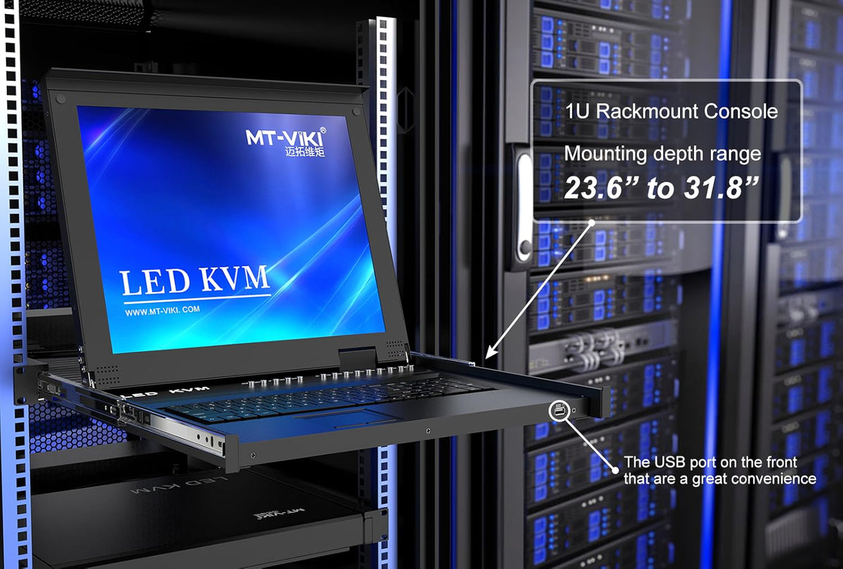 Cat6 LCD KVM Console 16 Port 1U 17'' Rack Mount KVM Switch Z20623