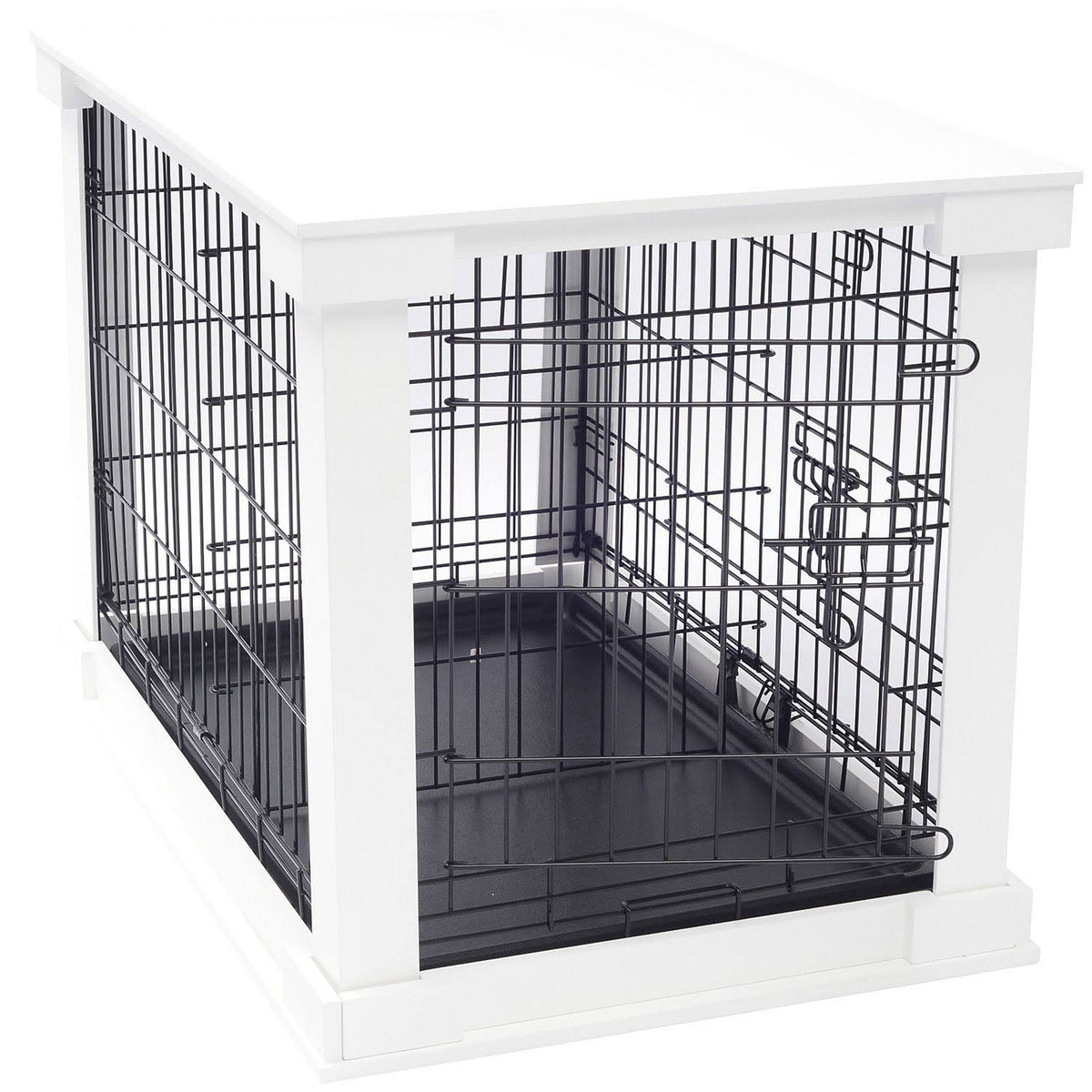 White Medium Cage with Crate Cover D641