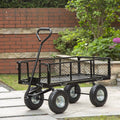 Heavy Duty Steel Utility Cart 550-lbs Capacity with Removable Sides and 10 Inch Wheels V397