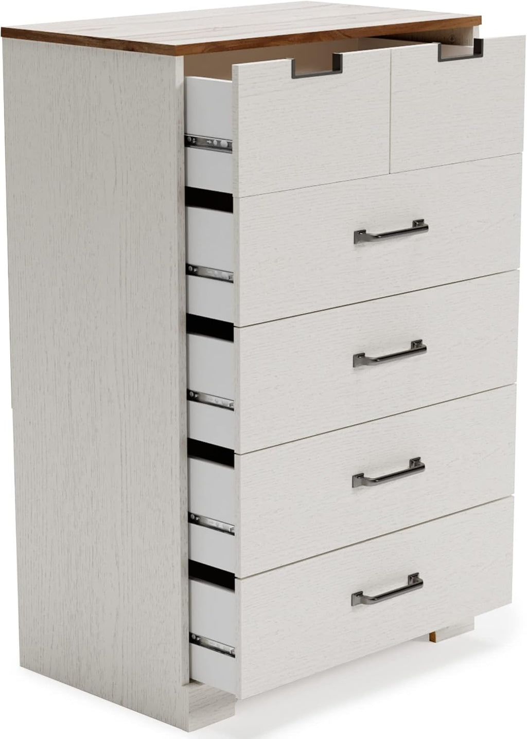 White 5 Drawer Wood Chest V95765