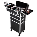 Black Aluminum Rolling Makeup Train Case H47733