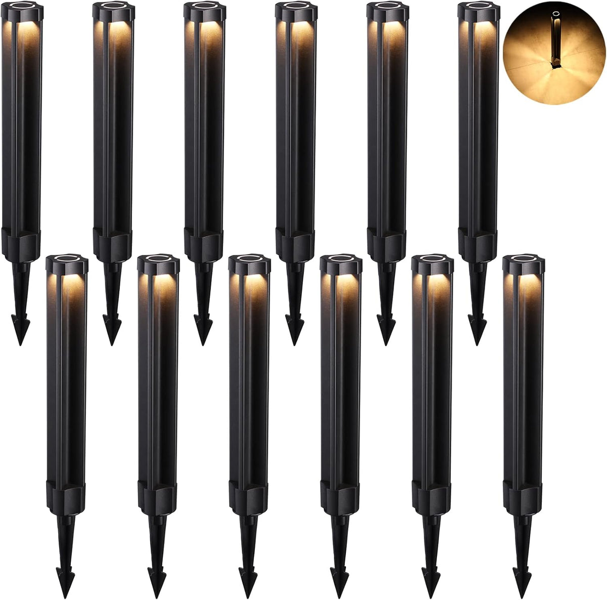 12-Pack Low Voltage Bollard Pathway Lights O40682