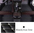 Black Beige Leather Car Floor Mat C24155