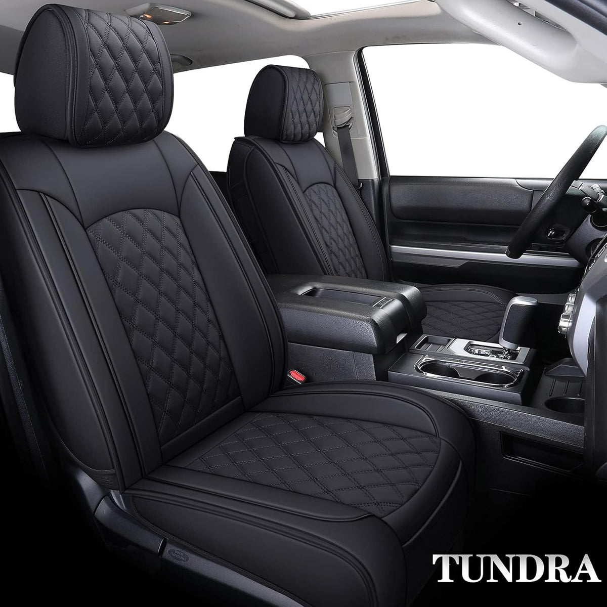 Waterproof Faux Leather Full Seat Covers 5 PCS Full Set Black-Red G44932