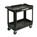 2 Tier Plastic 4 Wheeled Black Service Cart E2816