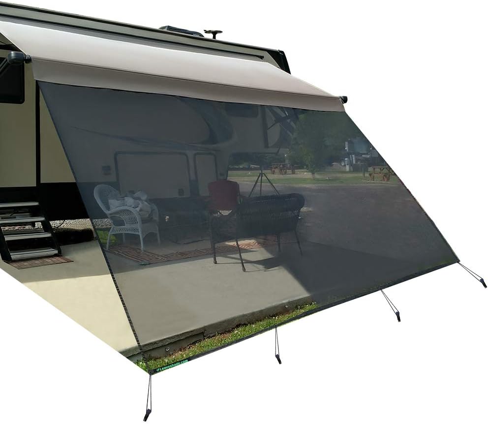 Black Mesh RV Awning Sunshade H82551