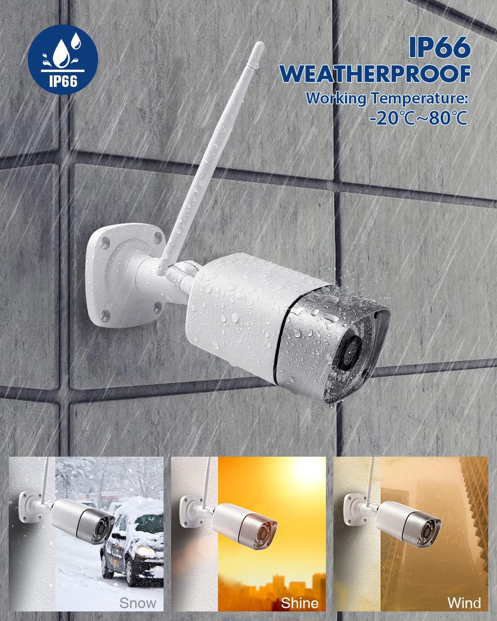 Wireless Security Camera System with 1TB Hard Drive, 1296P Two Way Audio IP66 Weatherproof J717