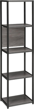 5 Shelf Black/Gray Bookcase V432