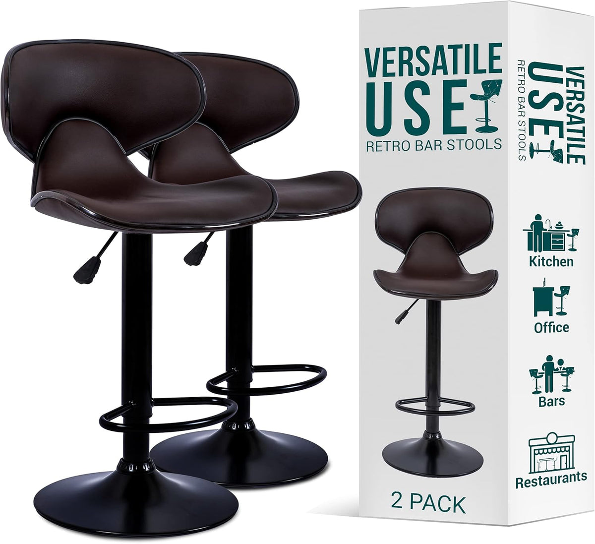 Adjustable Bar Stools Set of 2 W928