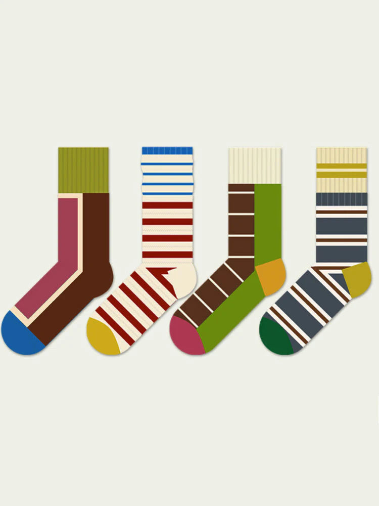 Colorful Striped Cotton Socks X11315