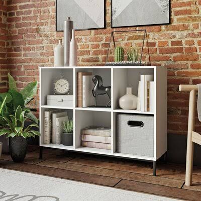 White 6 Shelf Cube Bookcase F367